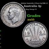 1943(m) Australia 3 Pence 3p KM# 37 Grades Choice AU