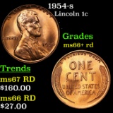 1954-s Lincoln Cent 1c Grades GEM++ RD