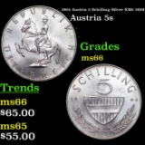 1964 Austria 5 Schilling Silver KM# 2889 Grades GEM+ Unc