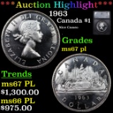 ***Auction Highlight*** 1963 Canada Dollar $1 Graded ms67 pl By SEGS (fc)