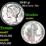 1941-p Mercury Dime 10c Grades GEM++ Unc