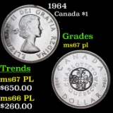 1964 Canada Dollar $1 Grades GEM++ PL