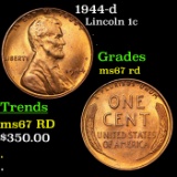1944-d Lincoln Cent 1c Grades GEM++ Unc RD