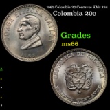 1965 Colombia 20 Centavos KM# 224 Grades GEM+ Unc