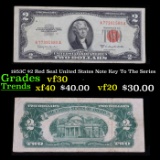 1953C $2 Red Seal United States Note Key To The Series Grades vf++