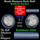 Buffalo Nickel Shotgun Roll in Old Bank Style 'Bell Telephone'  Wrapper 1916 &d Mint Ends