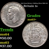 1942 Great Britain 1 Shilling Silver KM# 853 Grades Select+ Unc
