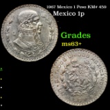 1967 Mexico 1 Peso KM# 459 Grades Select+ Unc