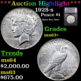 ***Auction Highlight*** 1928-s Peace Dollar $1 Grades Select+ Unc By SEGS (fc)