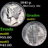 1941-p Mercury Dime 10c Grades GEM+ Unc