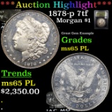 ***Auction Highlight*** 1878-p 7tf Morgan Dollar $1 Graded GEM Unc PL BY USCG (fc)
