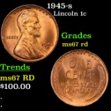 1945-s Lincoln Cent 1c Grades GEM++ Unc RD