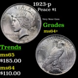 1923-p Peace Dollar $1 Grades Choice+ Unc