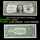 1957 $1 Blue Seal Silver Certificate Grades Choice AU