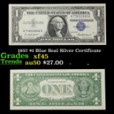 1957 $1 Blue Seal Silver Certificate Grades xf+