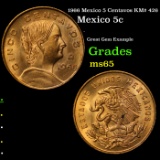 1966 Mexico 5 Centavos KM# 426 Grades GEM Unc