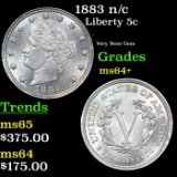 1883 n/c Liberty Nickel 5c Grades Choice+ Unc