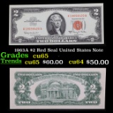 1963A $2 Red Seal United States Note Grades Gem CU
