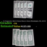 5x Consecutive 1963 $1 Federal Reserve Notes (Philadelphia, PA), All CU Grades CU