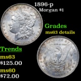 1896-p Morgan Dollar $1 Grades Unc Details