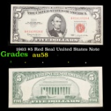 1963 $5 Red Seal United States Note Grades Choice AU/BU Slider