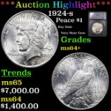 ***Auction Highlight*** 1924-s Peace Dollar $1 Grades Choice+ Unc By SEGS (fc)