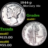 1944-p Mercury Dime 10c Grades GEM++ Unc