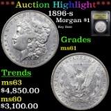 ***Auction Highlight*** 1896-s Morgan Dollar $1 Graded BU+ BY USCG (fc)