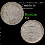 1899 Canada 5 Cents Silver KM# 2 Grades f+