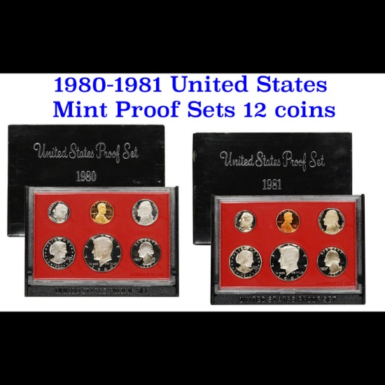 Group of 2 United States Mint Proof Sets 1981-1982 11 coins