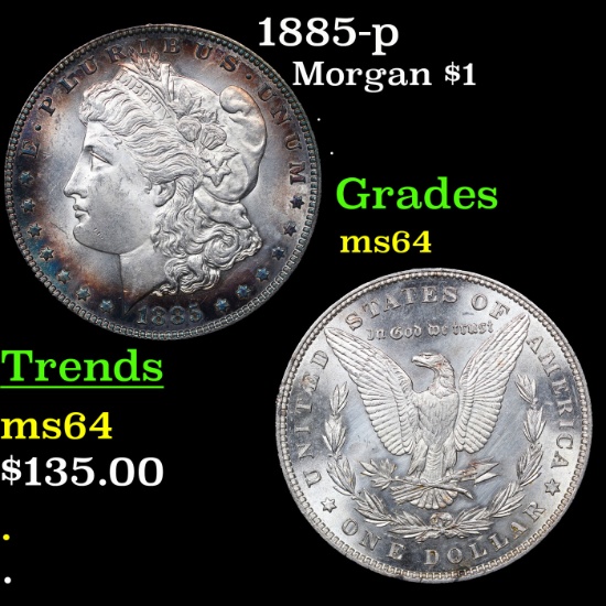 1885-p Morgan Dollar $1 Grades Choice Unc