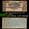 1864 $10 Confederate Note, T68 Grades xf