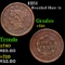 1851 Braided Hair Large Cent 1c Grades vf+