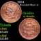 1854 Braided Hair Large Cent 1c Grades xf details