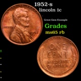 1952-s Lincoln Cent 1c Grades GEM Unc RB