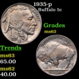 1935-p Buffalo Nickel 5c Grades Select Unc