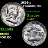 1954-s Franklin Half Dollar 50c Grades GEM Unc