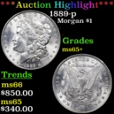 ***Auction Highlight*** 1889-p Morgan Dollar $1 Graded ms65+ BY SEGS (fc)