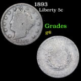 1893 Liberty Nickel 5c Grades g+