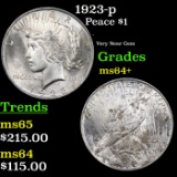 1923-p Peace Dollar $1 Grades Choice+ Unc