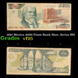 1987 Mexico 2000 Pesos Bank Note, Series BH Grades vf+