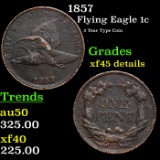 1857 Flying Eagle Cent 1c Grades xf Details