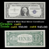 1957A $1 Blue Seal Silver Certificate Grades Gem CU