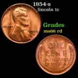 1954-s Lincoln Cent 1c Grades GEM+ Unc RD