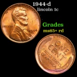 1944-d Lincoln Cent 1c Grades Gem+ Unc RD