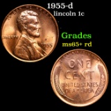 1955-d Lincoln Cent 1c Grades Gem+ Unc RD