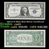 1957A $1 Blue Seal Silver Certificate Grades Gem CU