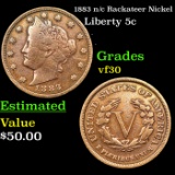 1883 n/c Liberty Nickel 5c Grades vf++