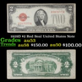 1928F $2 Red Seal United States Note Grades Select AU