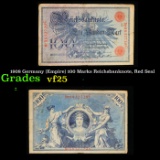 1908 Germany (Empire) 100 Marks Reichsbanknote, Red Seal Grades vf+